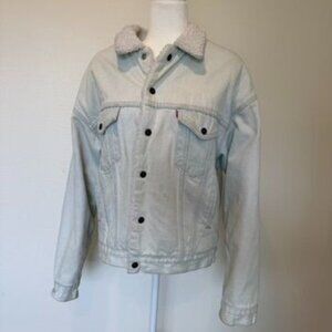 Vintage 80s 90s Levi's Sherpa Denim Trucker Jacket Size Medium